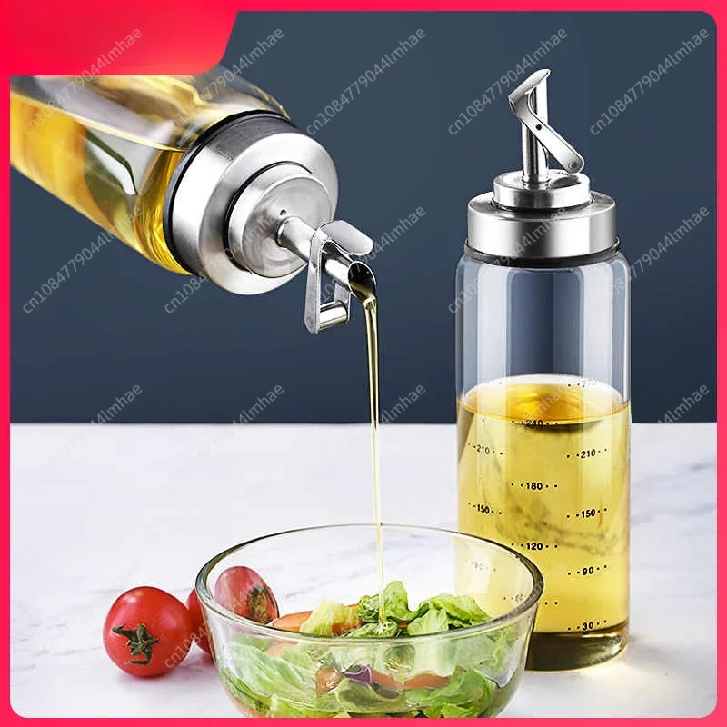 Glass Oil Pot Kitchen Material Wine Bottle Household Leak-proof Oil Tank Pot Small Sesame Oil Soy Sauce Vinegar Seasoning Bottle