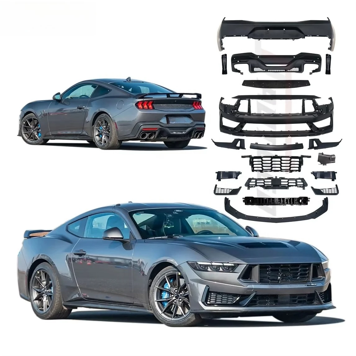 

Horse Style Upgrade Body Kit Auto Modification Retrofit Bumper Assembly for Mustang 2024 2025 Exterior Conversion Tuning Parts