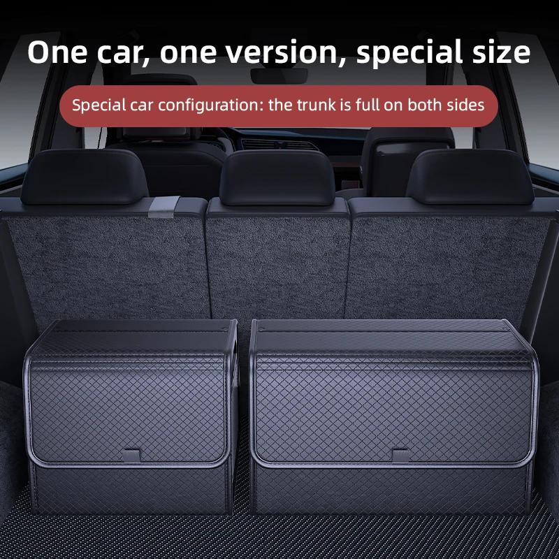 

Car Trunk Organizer with 4-Point Magnetic Closure – PU Leather, Reinforced ABS Frame, Fits SUV, Sedan, and Home Use