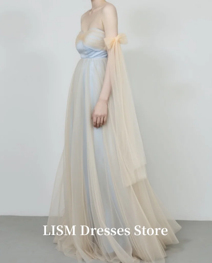 

LISM Sweetheart Fairy A-Line Simple Evening Dresses Silk Tulle Long Elegant Prom Dresses Customized 저녁 드레스 Special Occasion