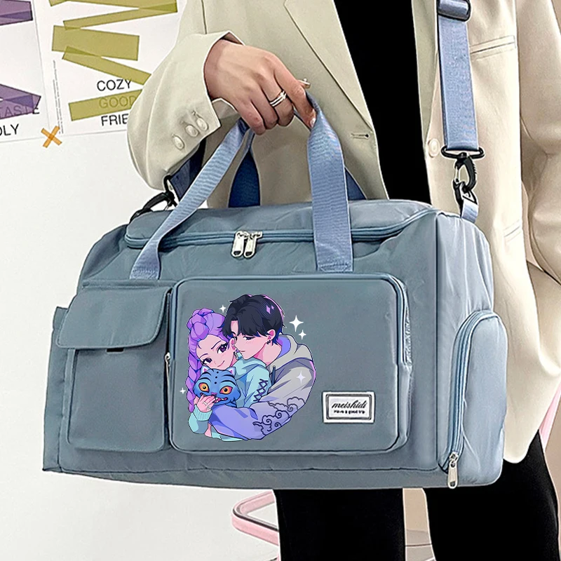 

KPop Demon Hunters Travel Bag Outdoor Travel Walk Swimming Handbag Large Capacity Portable Luggage Bag Friend Birthday Gift
