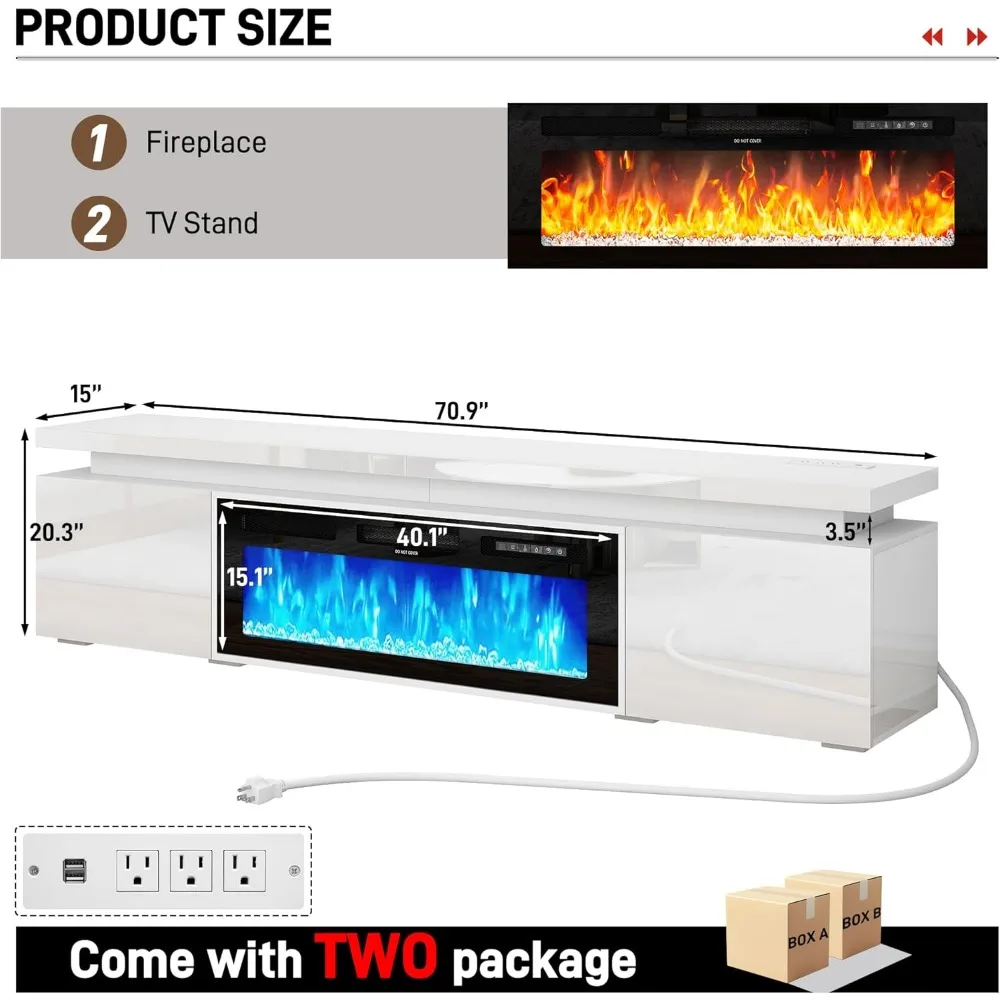Fireplace TV Stand for 80