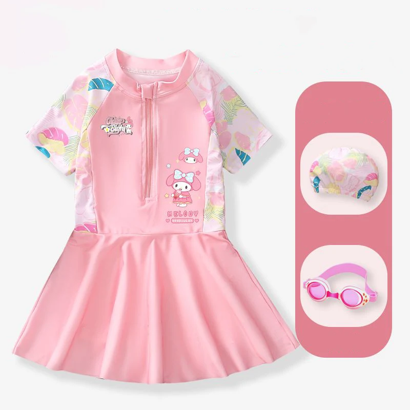 Sanrio Kawaii My Melody Stroje kąpielowe dla dzieci Anime Cartoon Fashion Wykwintne, kreatywne, miękkie, przyjazne dla skóry dziewczyny syjamskie