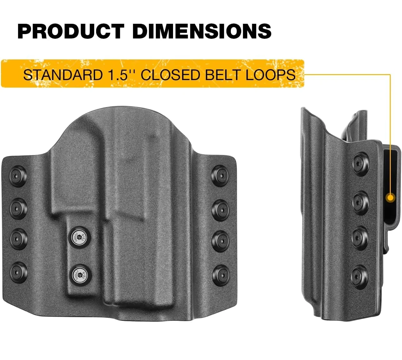 Only For Glock G19/23/25/32,G17,Sig P320/MP9/CZ P07/CZ P09/CZP10C,Gunflower OWB Kydex Holster,Right Hand,Compcat Pouch Gun Case