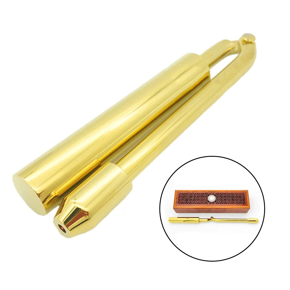 1 PC ทองแดงบริสุทธิ์เครื่องตรวจจับโลหะ Rod สําหรับ Divination เครื่องมือน้ํา Witching Feng Shui Detection Rod เครื่องมือพับ Dowsing Rod