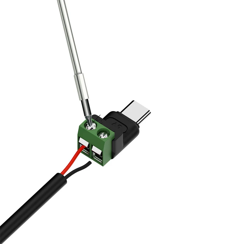 1/12PCS USB Type C Micro Male to 2Pin 5V/9V/12V Solderless Green Terminal OTG Screw Charger Plug For Phone PC Earphones Laptop