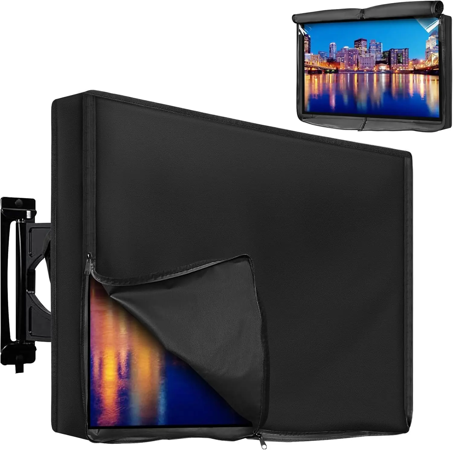 

Waterproof Outdoor TV Cover 52-55 Inch Heavy Duty 600D Oxford with Full Zippers and Velcro