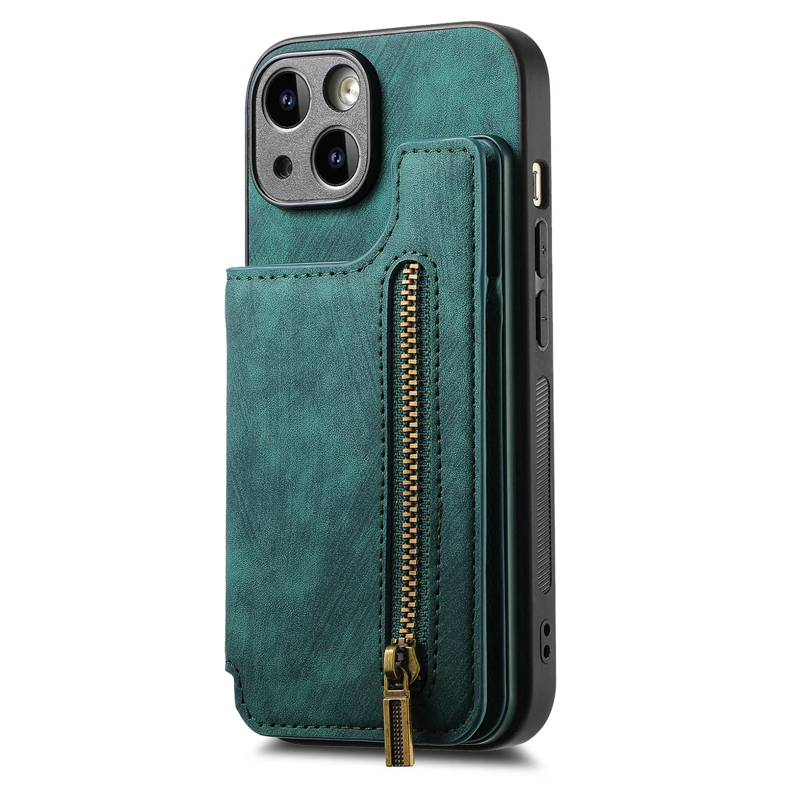 Rits Kaarten Solt Portemonnee Lederen Case voor IPhone 17 Air 16 15 13 Pro Max 14 Plus 16Pro I Telefoon i16 Magnetische Dubbele Gesp Cover