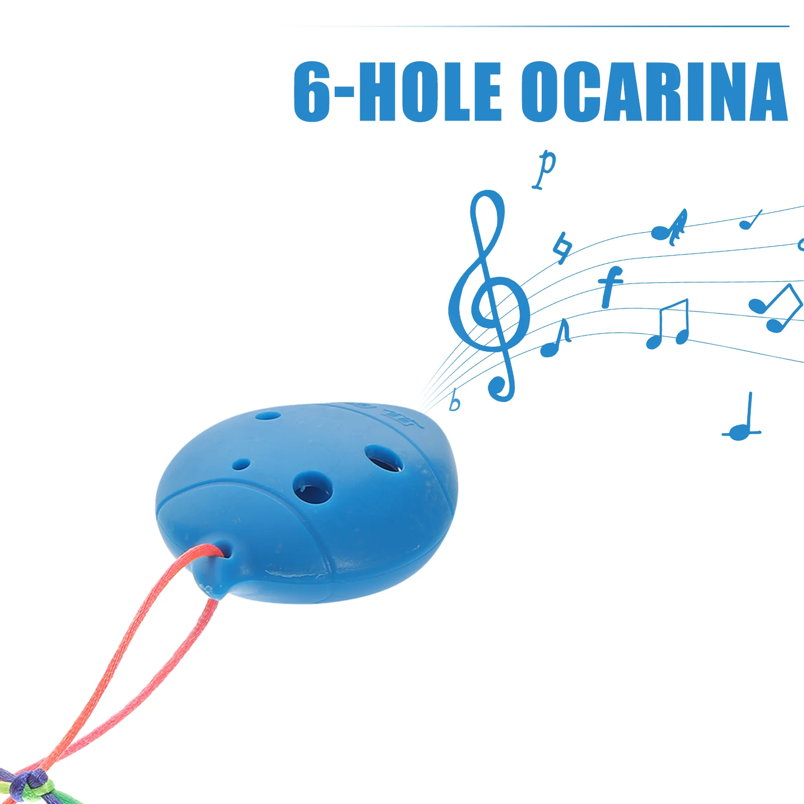 4 pçs crianças mini ocarina instrumento de plástico presente decorar 6 buraco crianças azul clássico