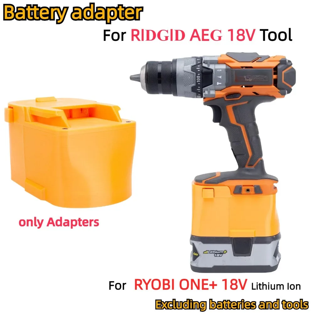Adaptador Conversor para Bateria de Íon-lítio Ryobi One Mais 18v para Ridgid Aeg 18v Acessório de Ferramentas de Furadeira Elétrica sem Fio Apenas Adaptador