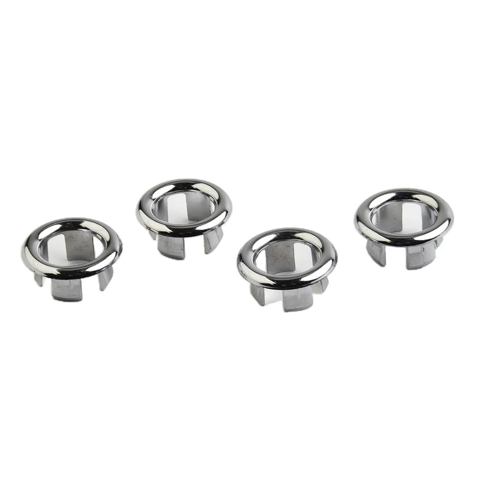 4Pcs Sink Overflow Ring Drain Cover Replacements Bathroom Kitchen Sink Wash Basin Trim Overflow Cover Holes Inserts Round Cap