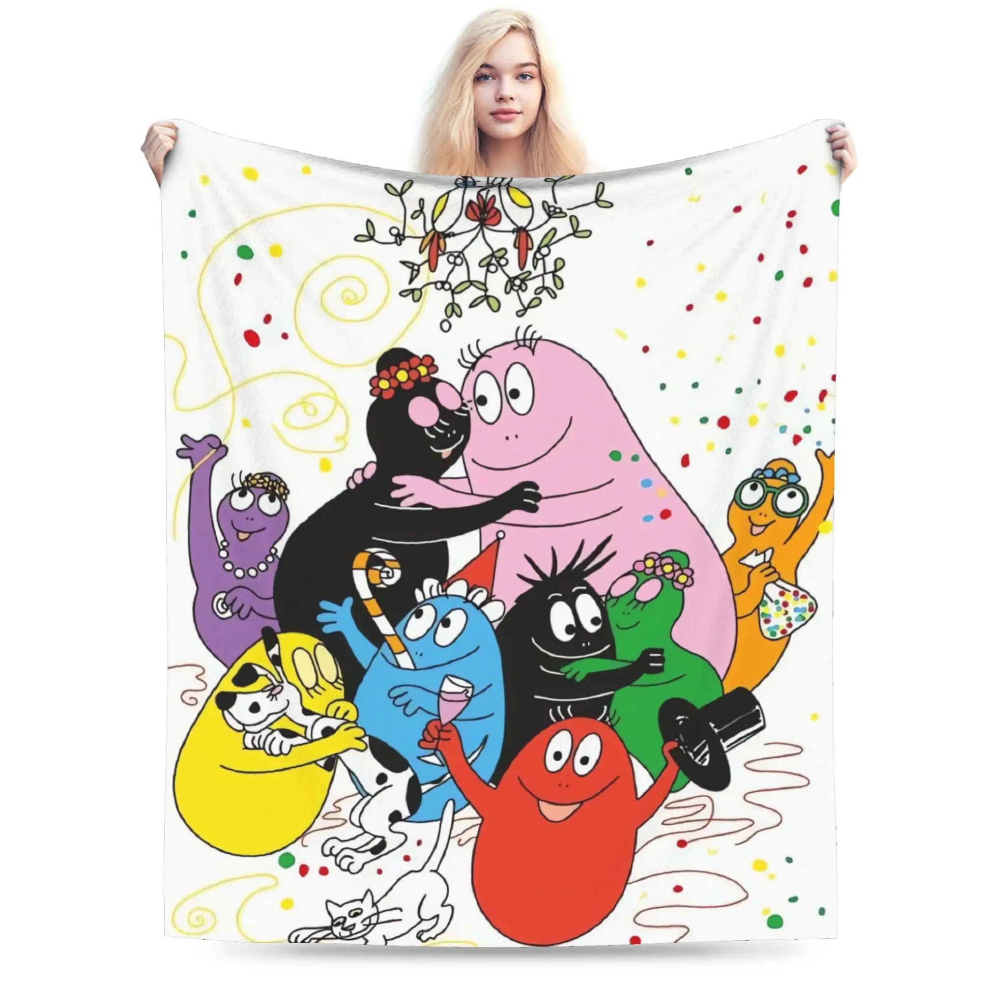 Barbapapa Barbamama Flannel Blankets  Warm Bedding Throws for Couch Bed Picnic Comfortable Bedspread Sofa Bed Cover