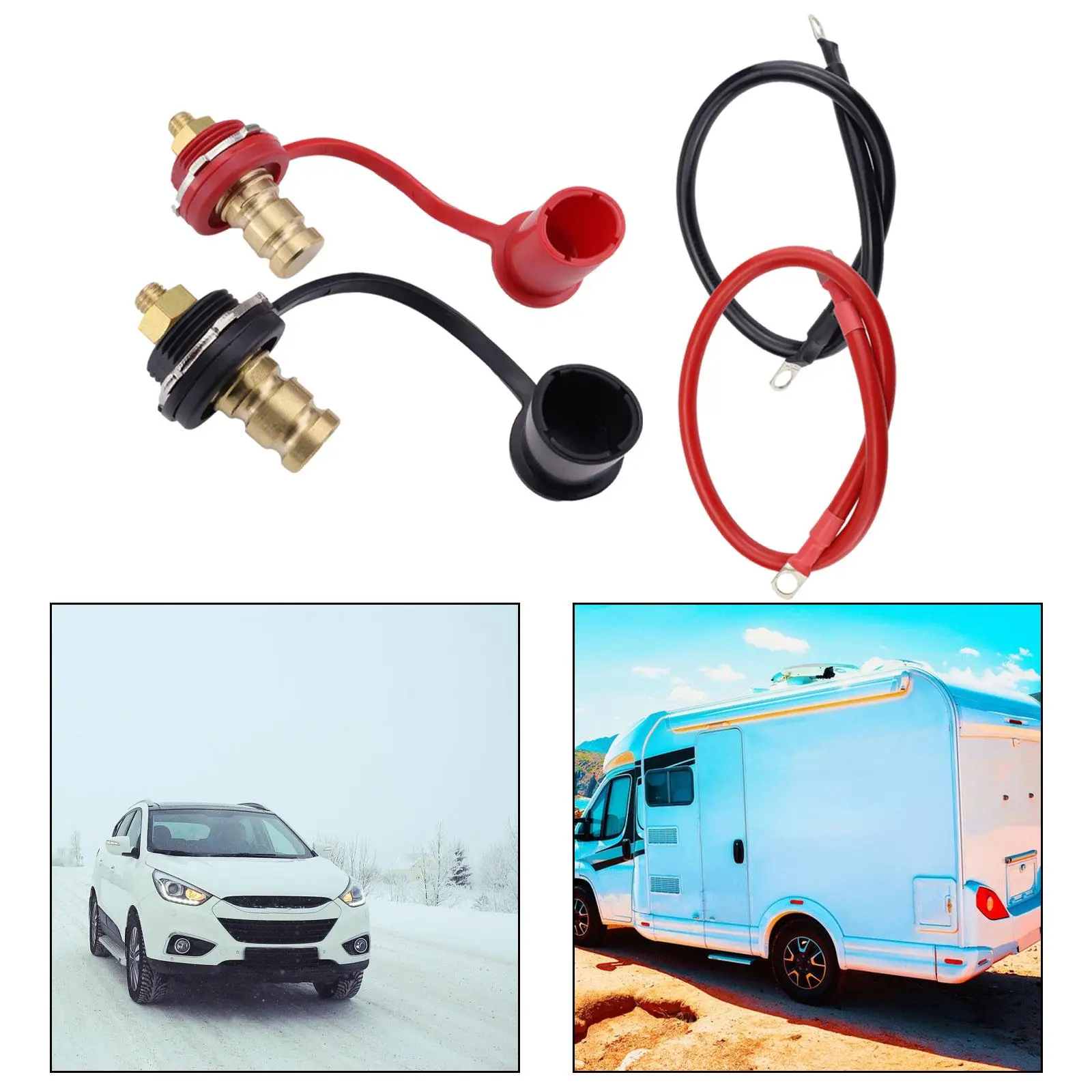Charging Pile Jumper Terminals 12V Heavy Duty Battery Post with Dust Cover for Automotive RV Marine Agricultural Vehicle