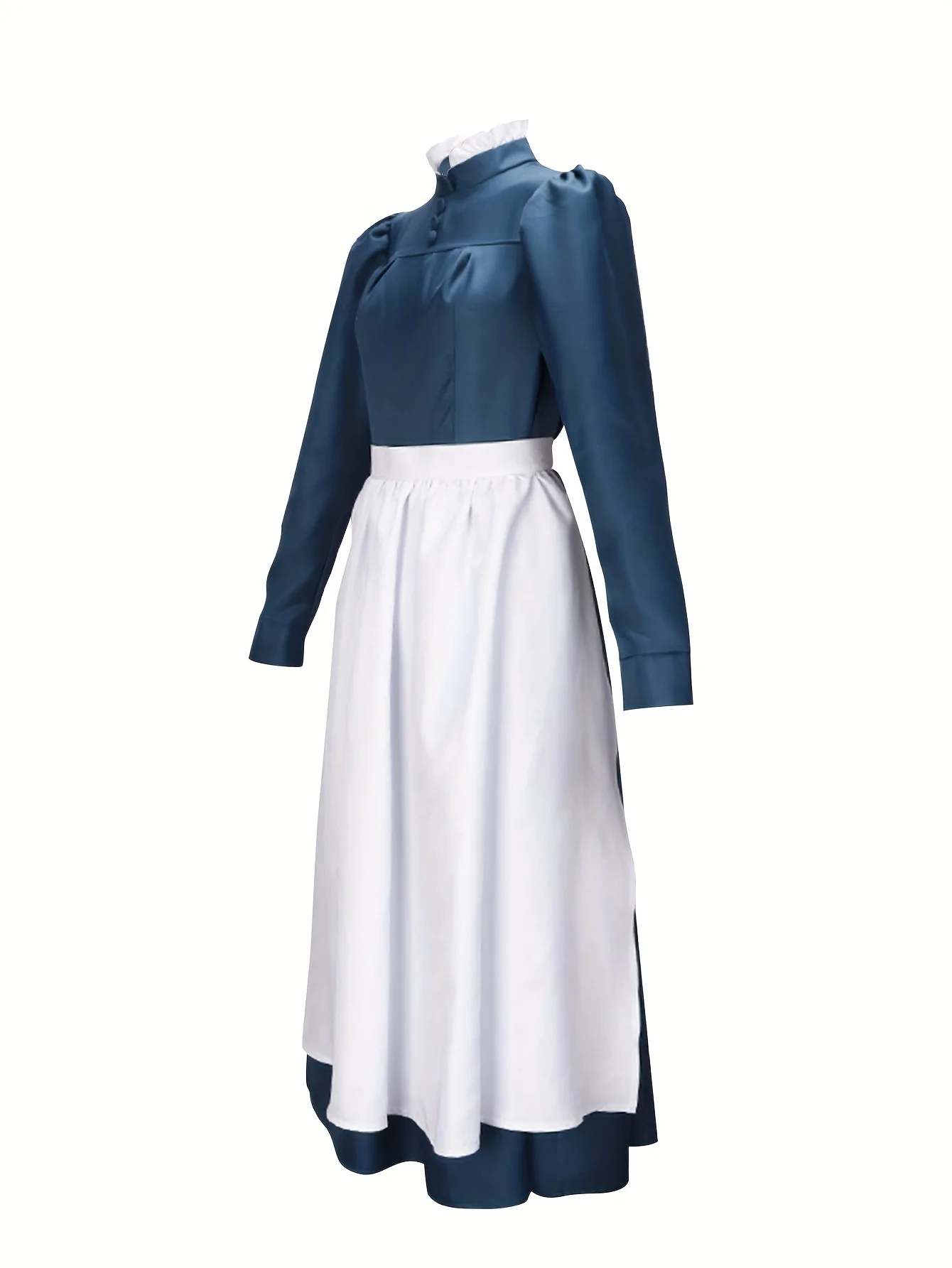 زي هال المتحرك القلعة التنكري، فستان طويل للخادمة الشابة باللون الأزرق صوفي أنيمي