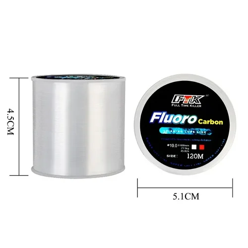 Imagen 2 del producto Nuevo 120M recubrimiento de fibra de carbono líder señuelo sedal de pesca 0,14-0,6mm 1,88-21.5kg accesorios de sedal de fluorocarbono portátiles