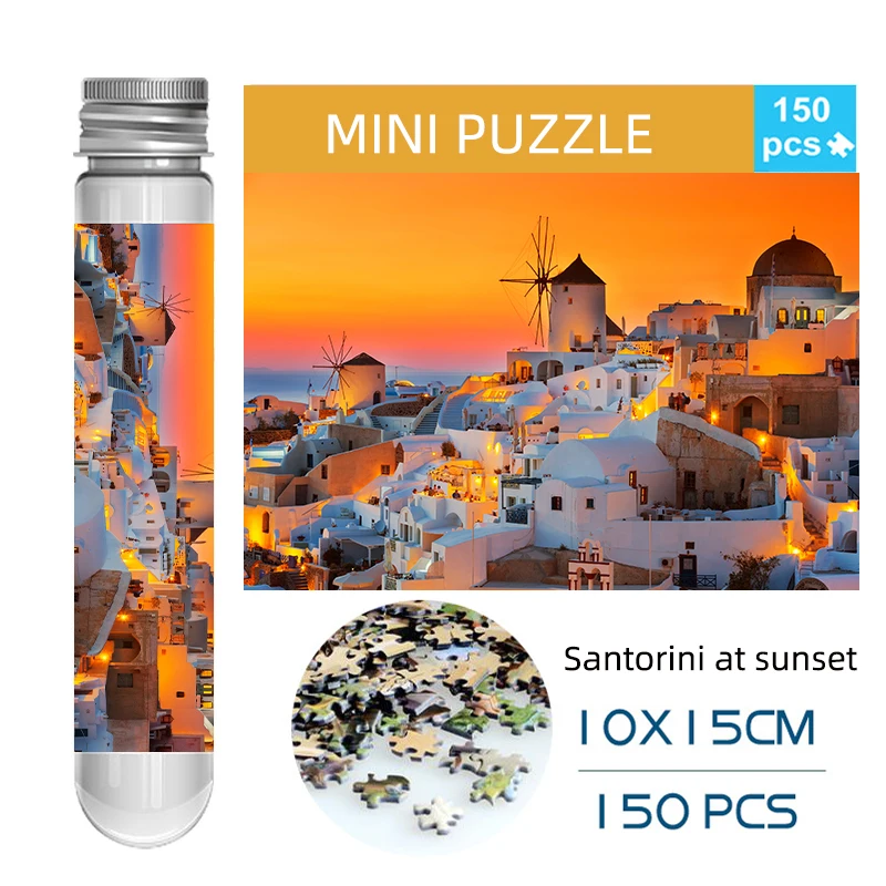 

150 шт., мини-пазлы-трубки «Санторини на закате»