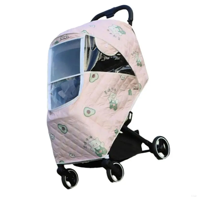 Y1QF Baby Pushchair Cover Baby Pram Rain Cover Breathable Windproof Cover Universal Dustproof Weather Shield