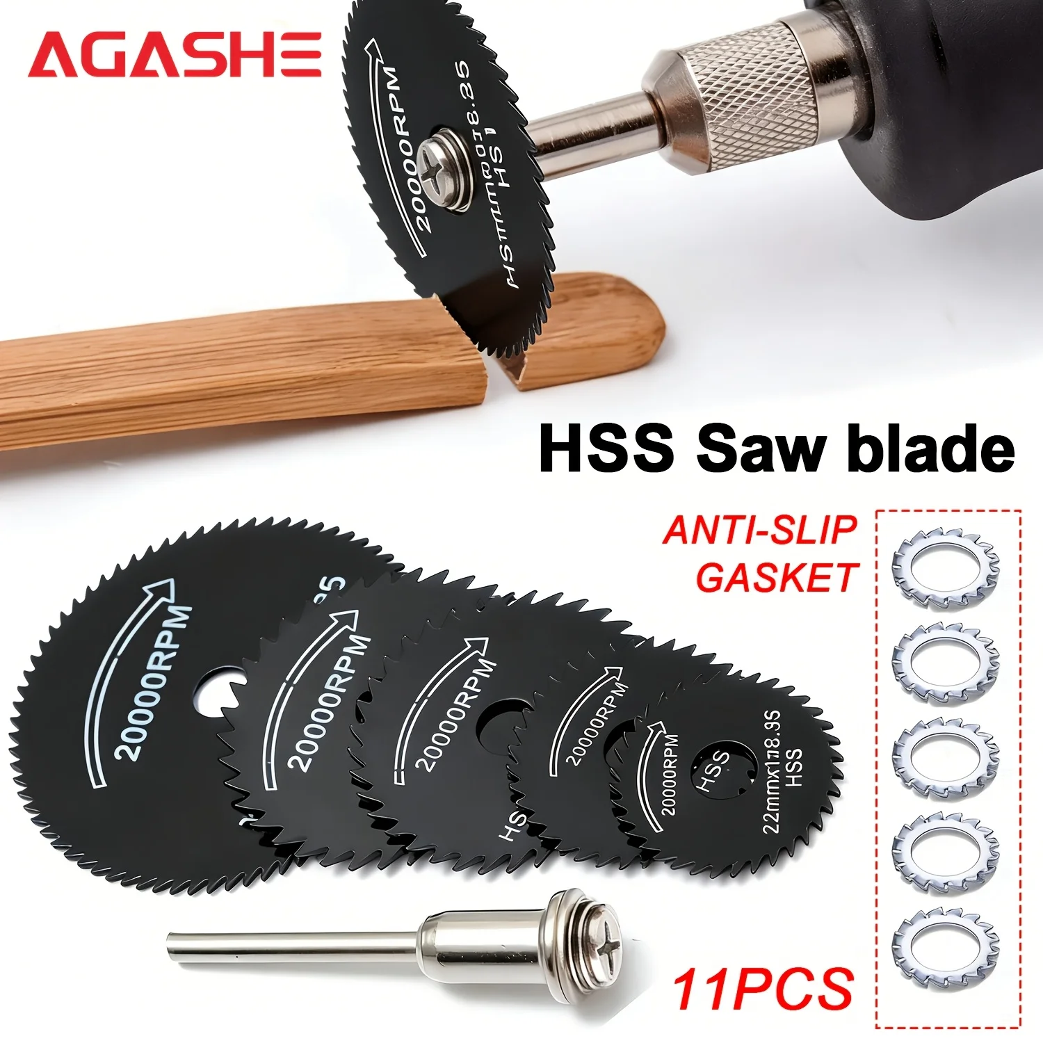 

11pcs Electric Cutting Saw Blade Set Mini Circular Ultra, Available in Sizes 22-44MM, 5 Anti-Slip Washers