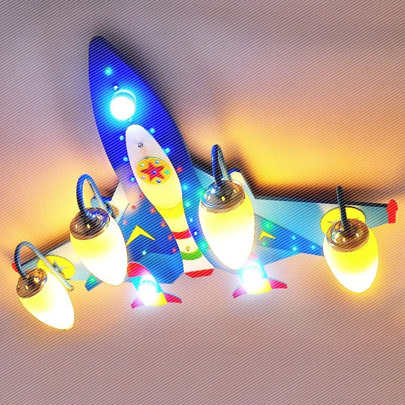 

Современный мультяшный потолочный светильник LED, минималистичный, креативный, для детской комнаты, детского сада, в форме самолета