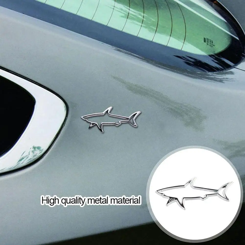 3D Metal Car Styling Sticker Hollow Fish Shark Emblem Badge Decals Automobiles Motorcycle Computer Fuel Cap Accessories