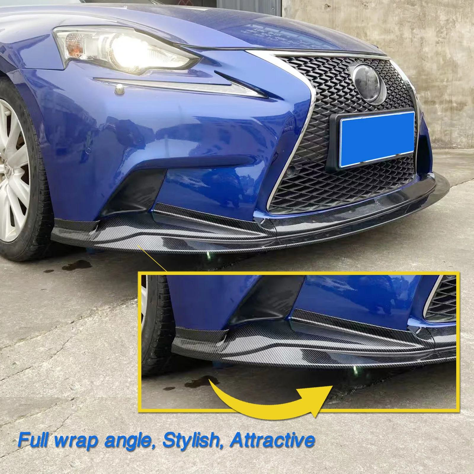 

For Lexus IS IS250 IS300h IS350 2014-2016 F Sport Sedan 4-Door Front Bumper Spoiler Lip Lower Diffuser Splitter Blade Protector