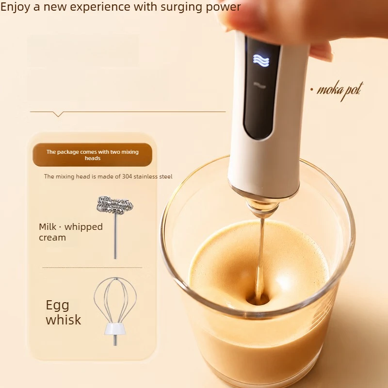 Quick Electric Milk Frother, Flagship Black Foam Maker & Whisk for Coffee, Long Battery Life Fast Frothing Durable Durable