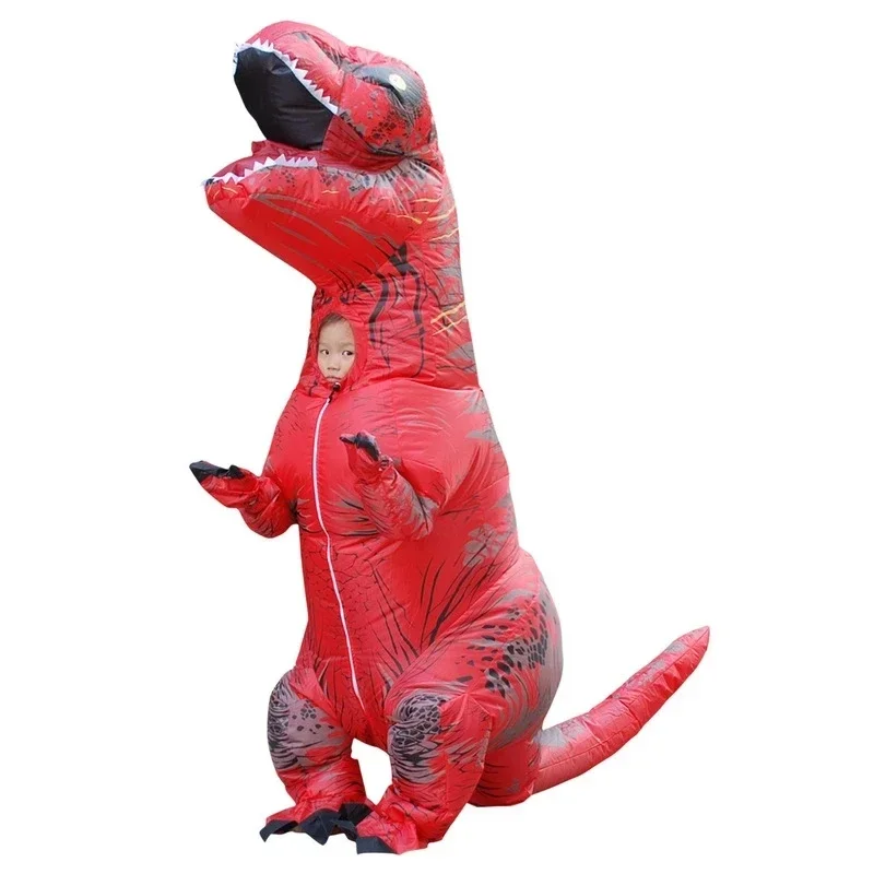 Adult Kids T-Rex Inflatable Dinosaur Suit Dress Animal Party Dino Cosplay Carnival Halloween Event Suit For Man Woman MN11