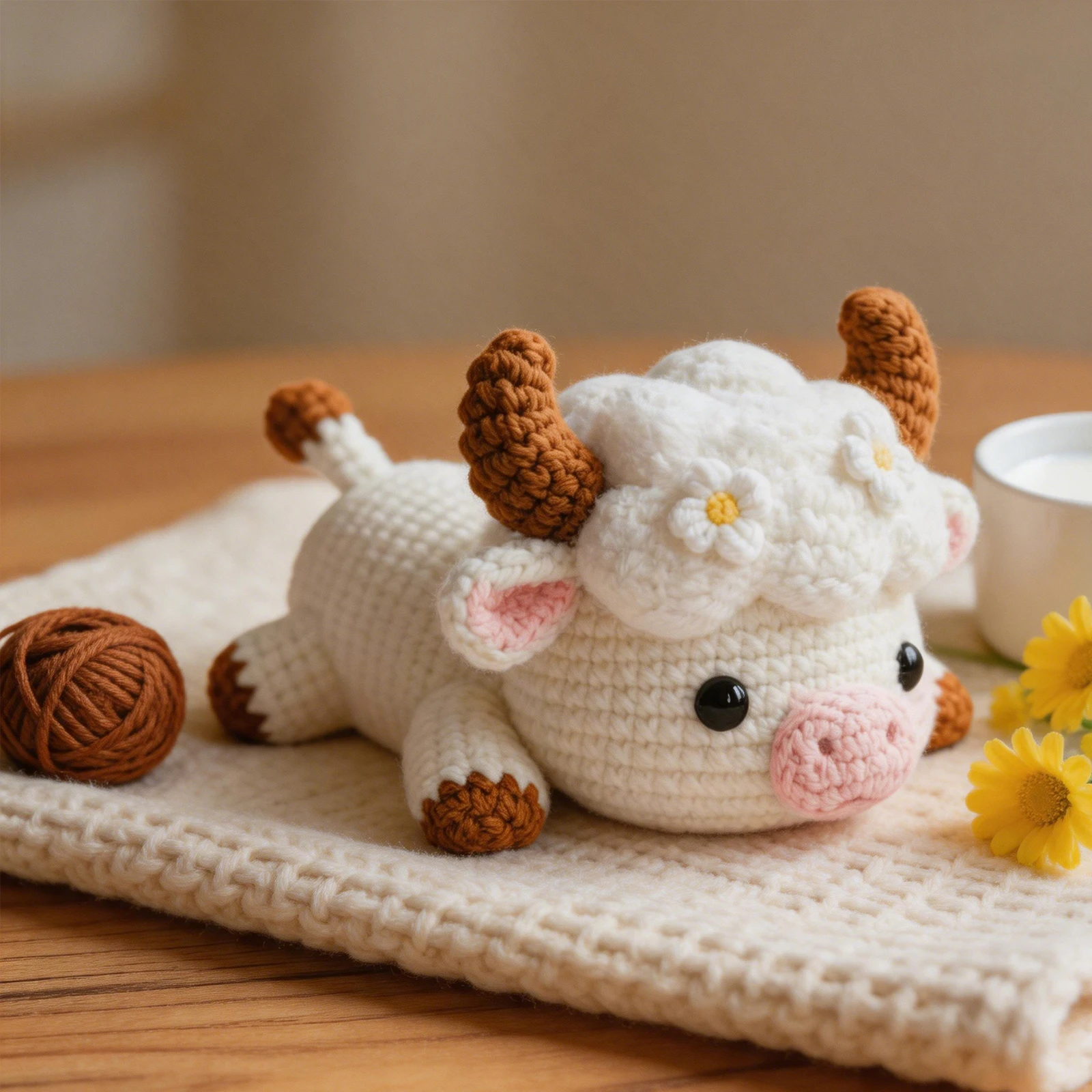 Cloud Cow DIY Complete Starter Knitting Set for Beginners Adults Birthday Gifts Crochet Starter Kit W/ Step-by-Step Tutorials