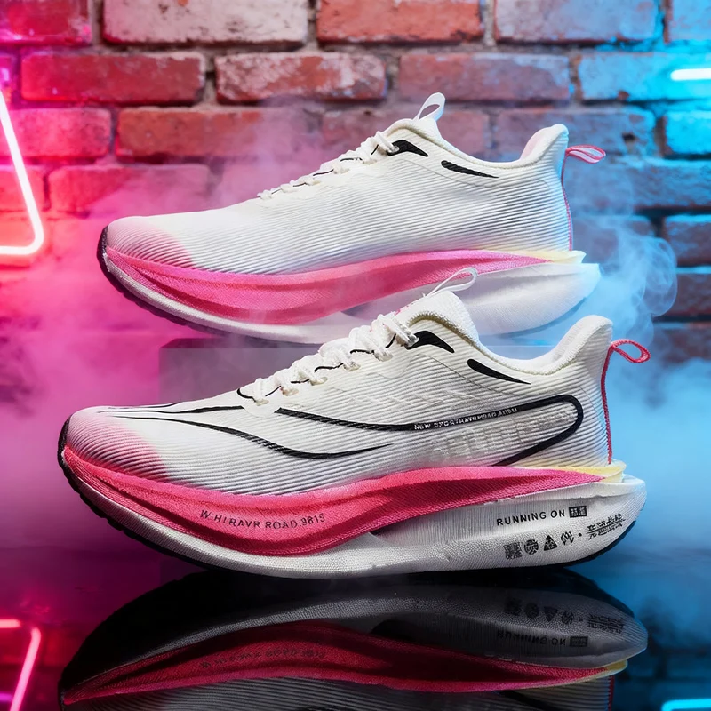 وسادة هوائية لوحة الكربون احذية الجري الركض ماراثون الرجال الرياضة تنفس خفيفة الوزن مريحة عدم الانزلاق أحذية رياضية كاجوال