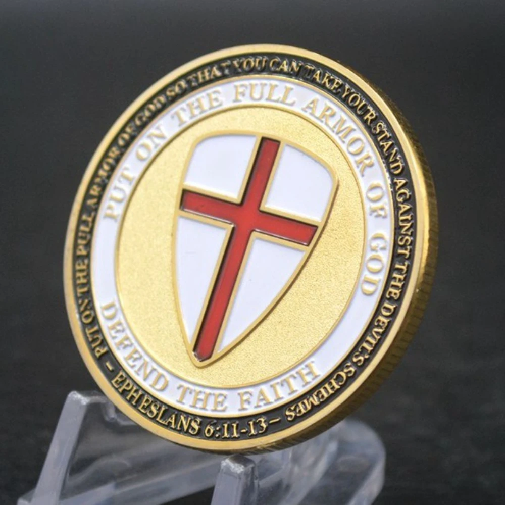 وضع على الدرع الكامل للإله عملة تذكارية للأفسسيين مطلية بالذهب للدفاع عن العملة التذكارية للإيمان
