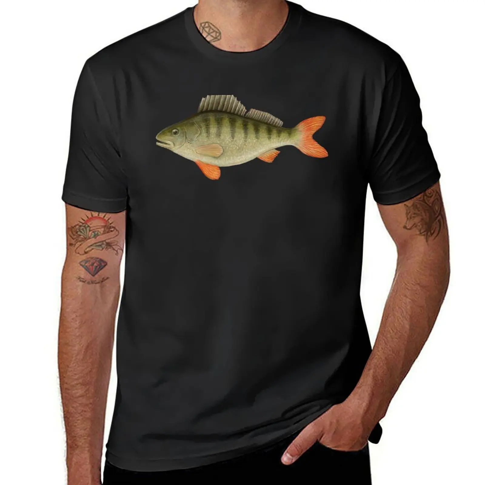 Freshwater Perch T-Shirt heavyweights sweat sports fans men t shirt