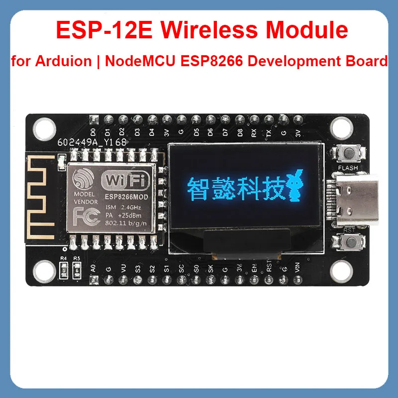 NodeMCU ESP8266 scheda di sviluppo ESP-12E modulo di rete Wireless IoT scheda di controllo OLEDControl da 0.96 pollici per Arduion