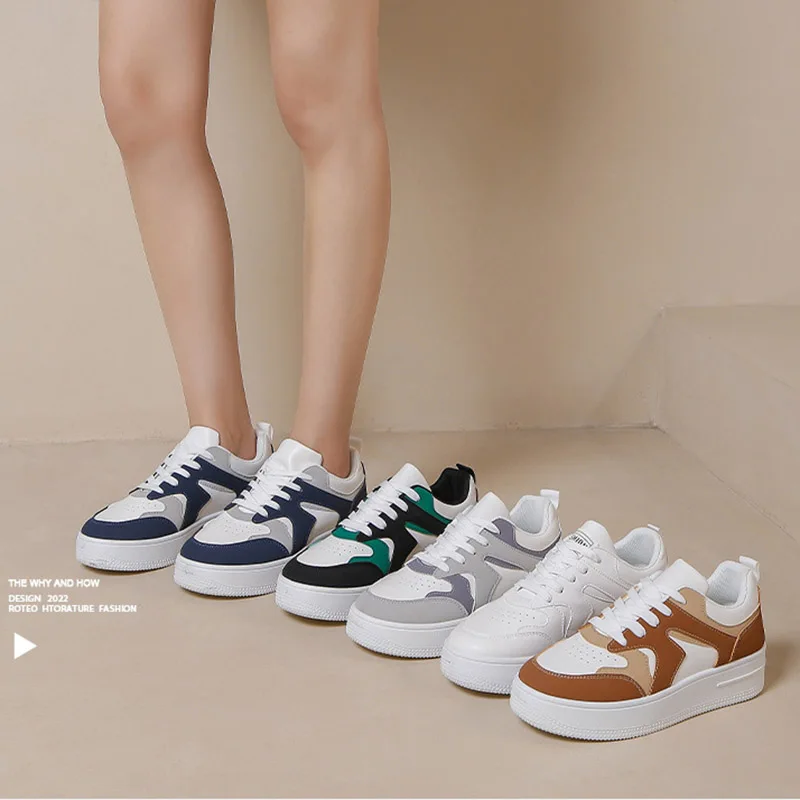 Couple Board Shoes 2024 Fashion Lace Up Synthetic Leather Small White Shoes Korean Trend Men Women With The Same Casual Shoes