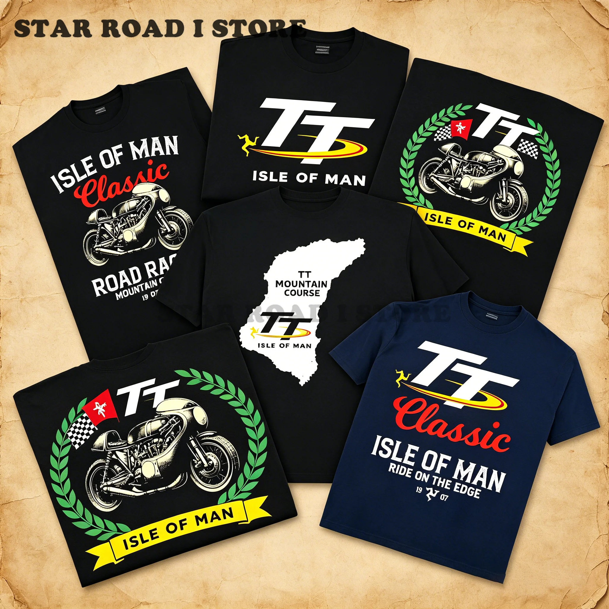 2026 Summer High Quality Men's Tshirt Isle of Man TT Races Skull Helmet T-Shirt 2026 Fashion Tees for Unisex