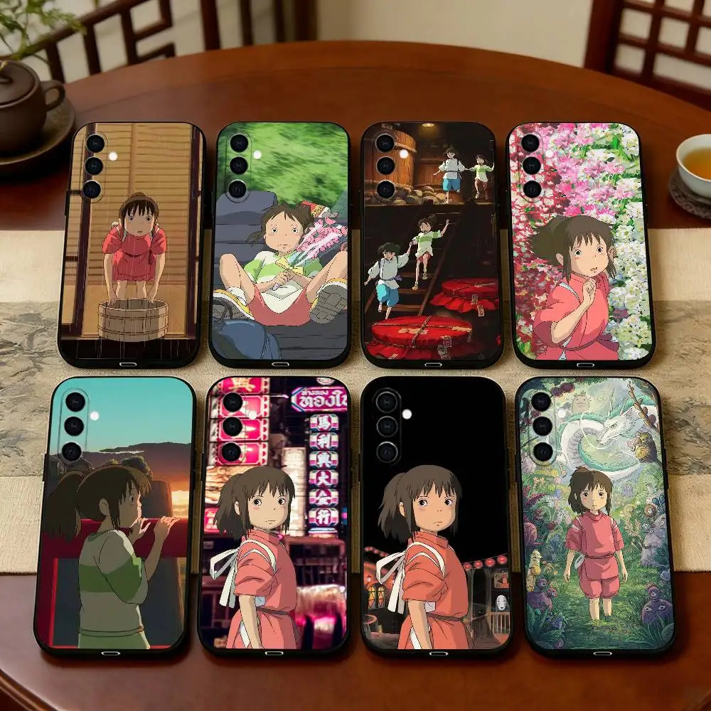 S-Spirited Away C-Chihiro Phone Case Black Silicone Soft For Samsung Galaxy A73,A72,A71,A70,A53,A52,A51