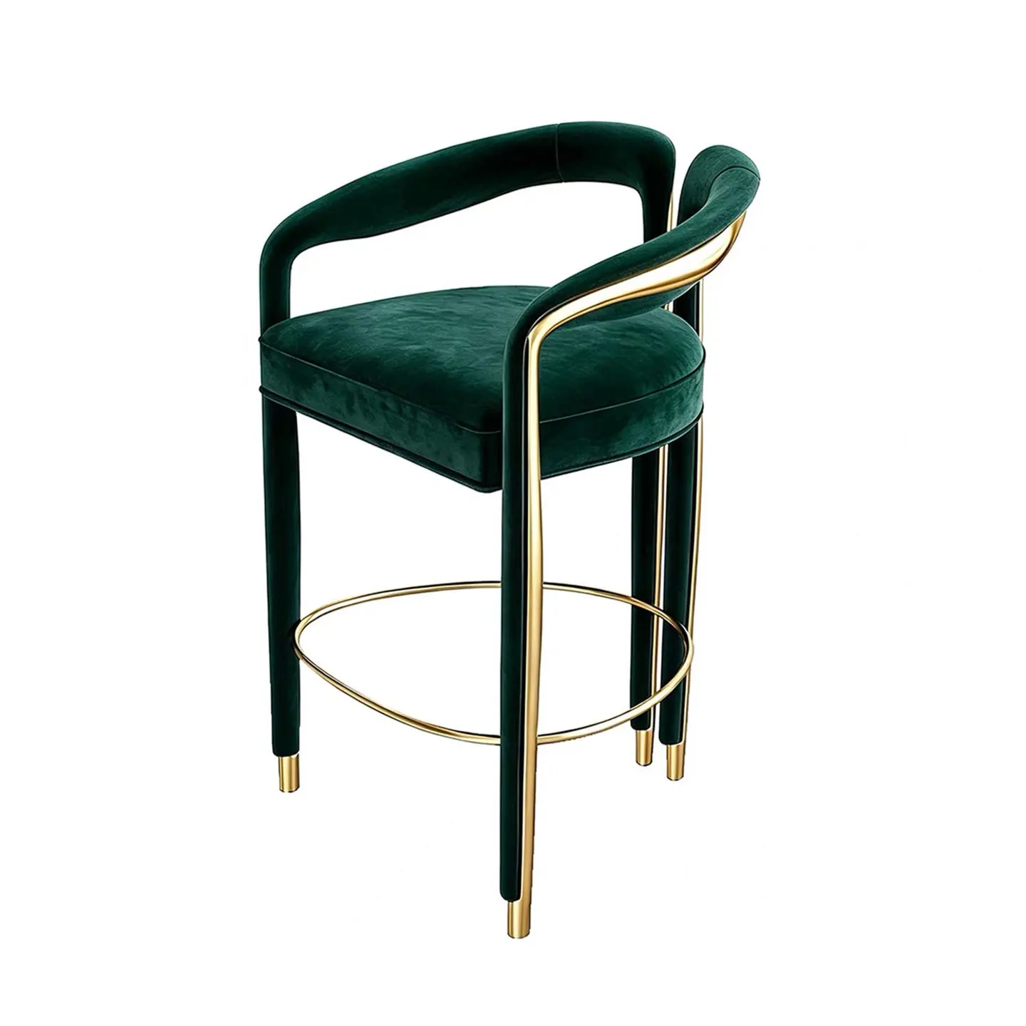 LMM home bar chair, Italian stainless steel backrest bar stool