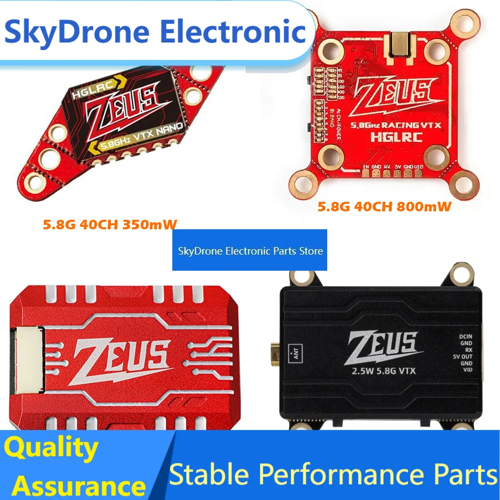 SkyDElHGLRC Zeus Nano 5.8Ghz 40C VTX 350mW / 800mW / 1.6W / 2.5W Image Transmission Built-in Microphone VTX For RC FPV Racing D