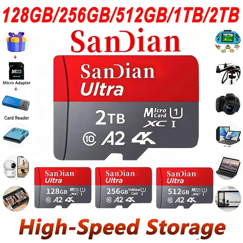 128gb-256gb-マイクロ-tf-sd-カード-クラス-10-高速メモリカード-安定したパフォーマンスの-sd-メモリカード-携帯電話-デジタルカメラ-mp3-用