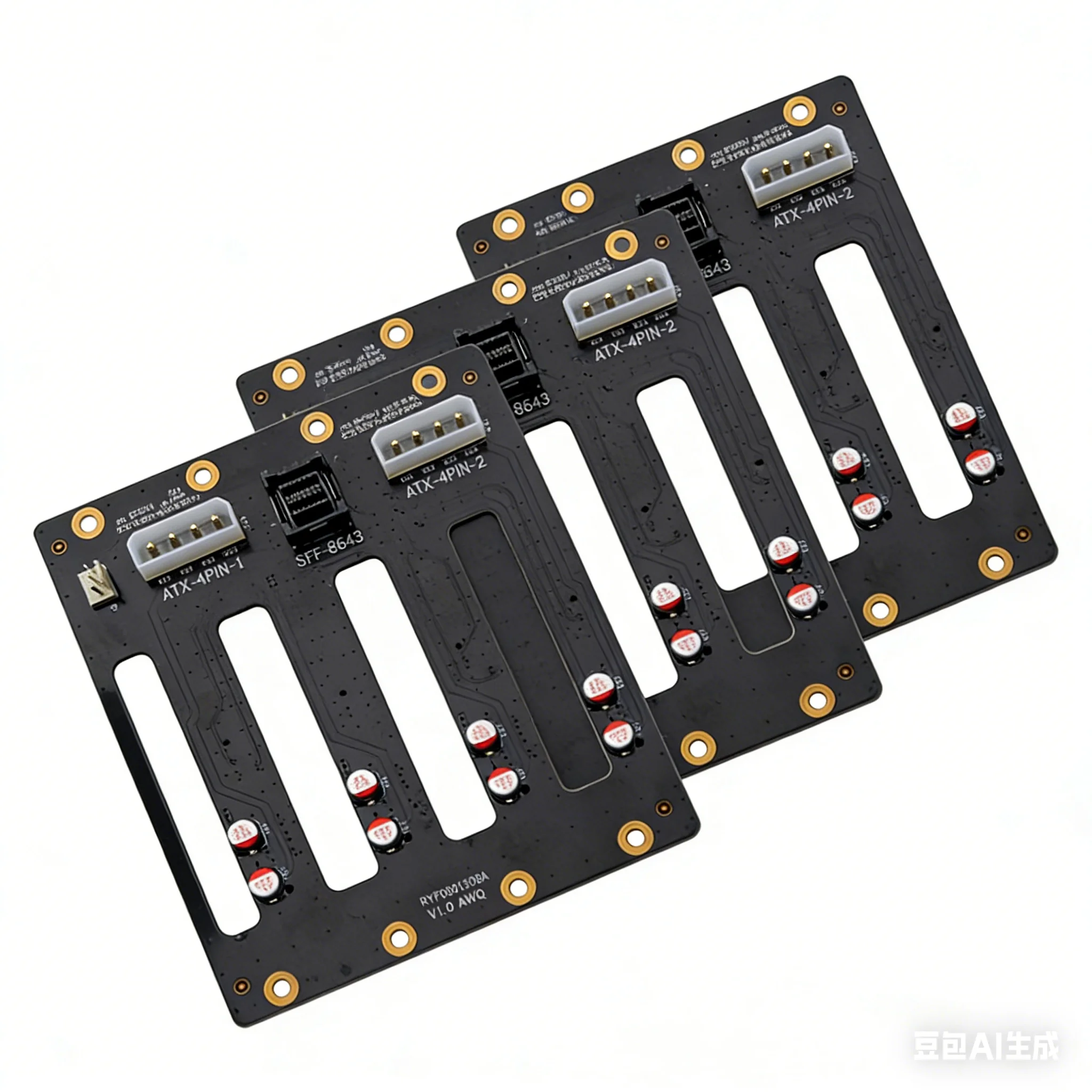 

3-pcs U.2 NVMe SSD Adapter Card 4-Bay SFF-8643 to PCIe 3.0/4.0 Expansion Board with 4Pin Power Supply for 2.5inch U.2 NVMe SSD