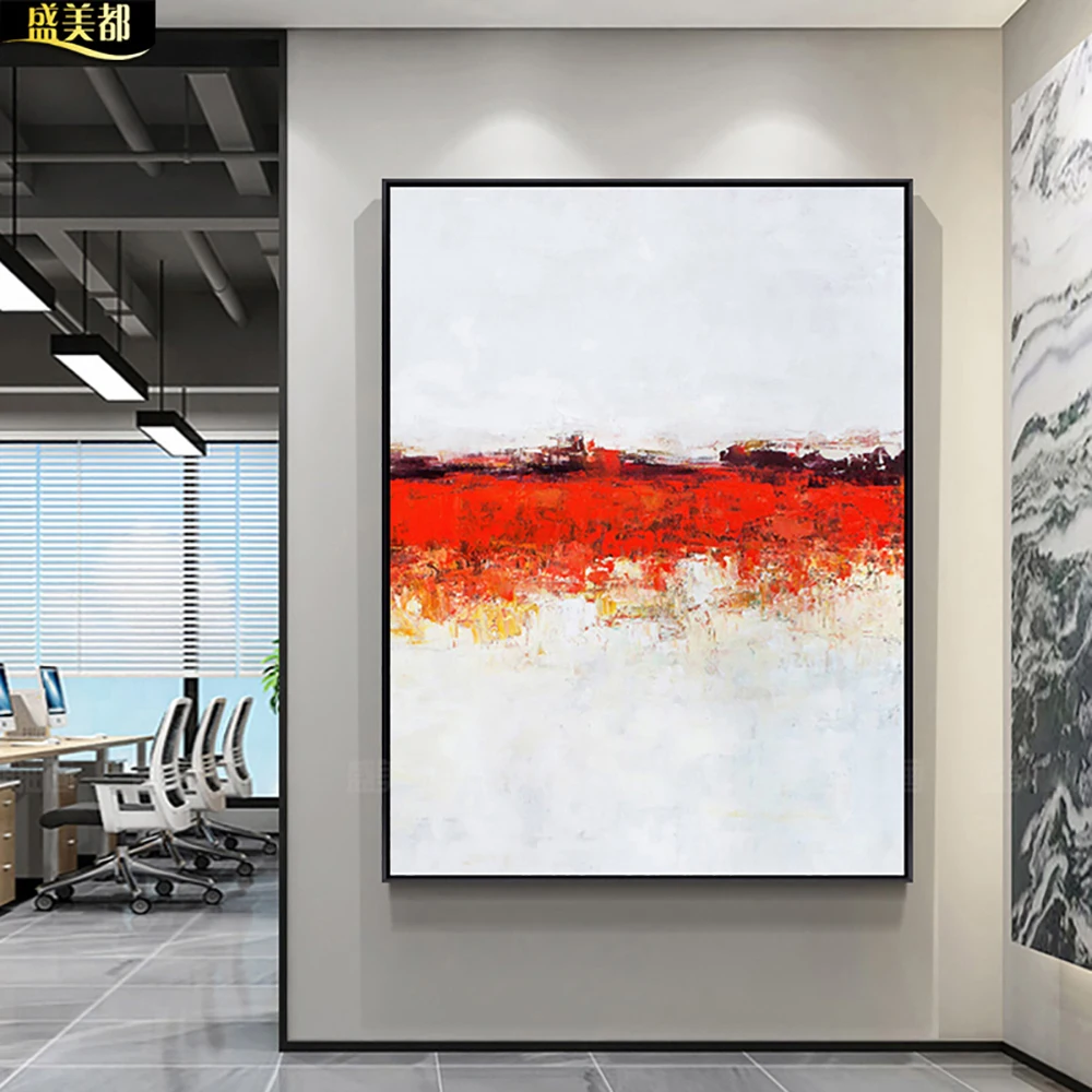 

Red Oil Painting Abstract Wall Art On Canvas Handmade Modern Home Decoretive Painting Large Size Canvas Wall Decor Art Unframed