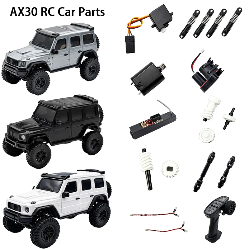 AX30 RC Auto Ersatzteile Motor Antriebswelle Getriebe Servo Fernbedienung Vorderachse CVD Vorder- und Hinterachse Stoßdämpfer Reifen Etc.