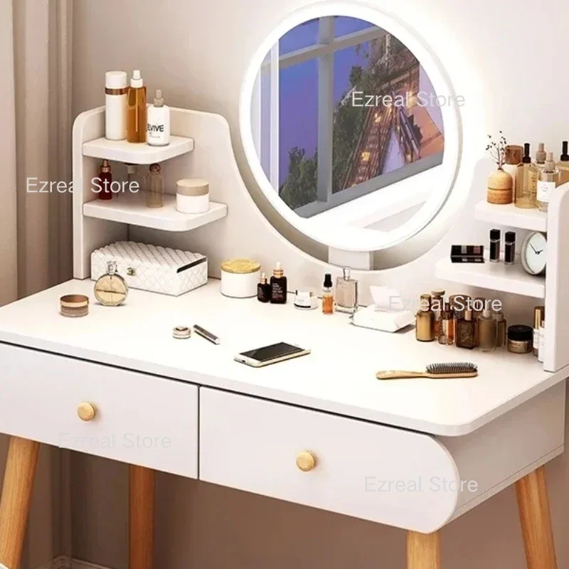 Makeup Vanity Dressing Tables Storage Chest Drawers Mirror Lights Dressing Table Bedroom Tocador Con Luces Furniture LJ50DT