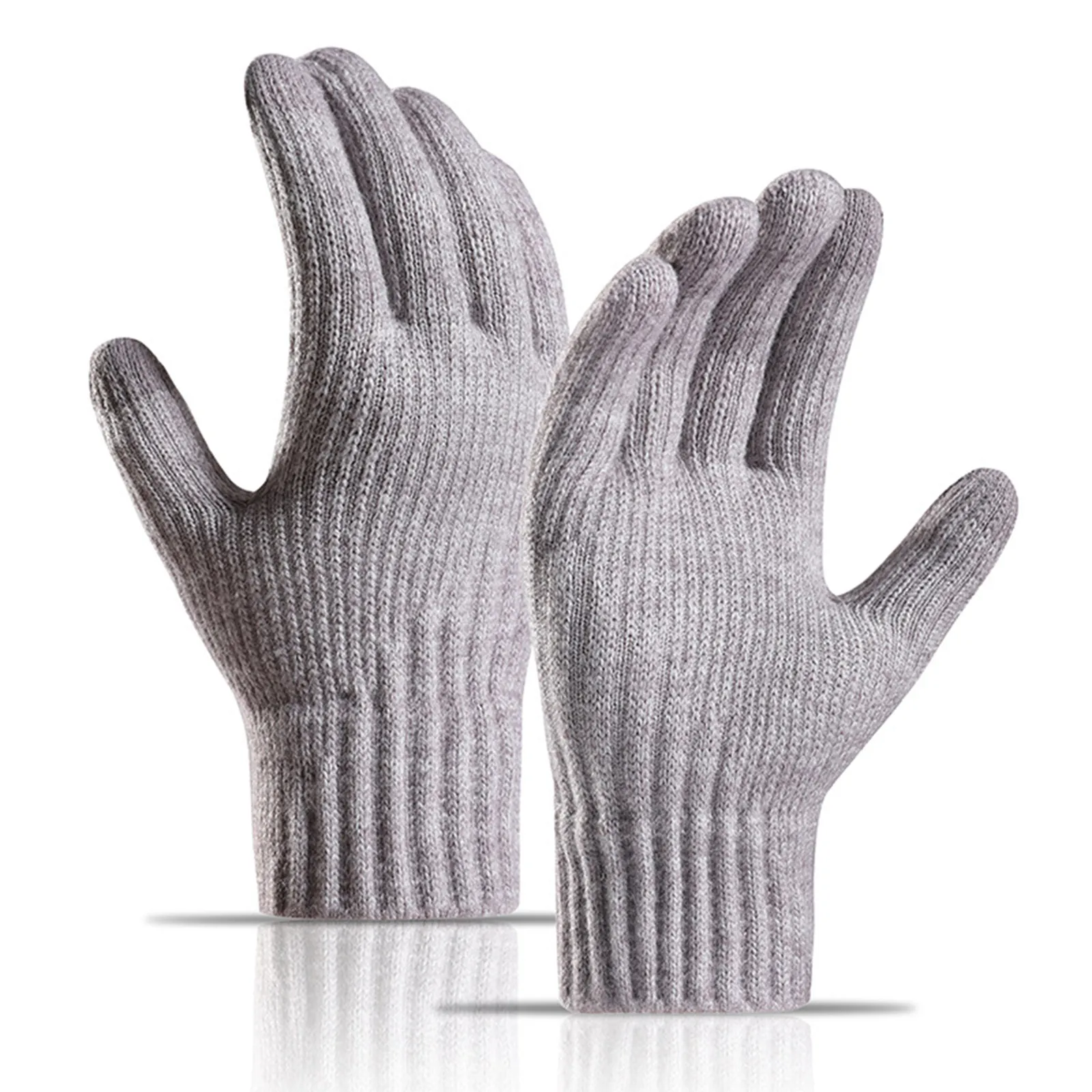 

Men Knitted Gloves Winter Touchscreen High Quality Male Thicken Warm Wool Cashmere Solid Gloves Men Mitten Business Autumn