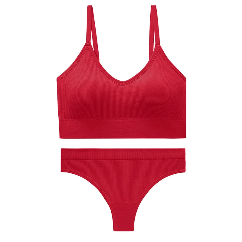 

Comfortable Women Bras And Briefs Sets Seamless Unwired Bra Sports Breathable Female Underwear One Size