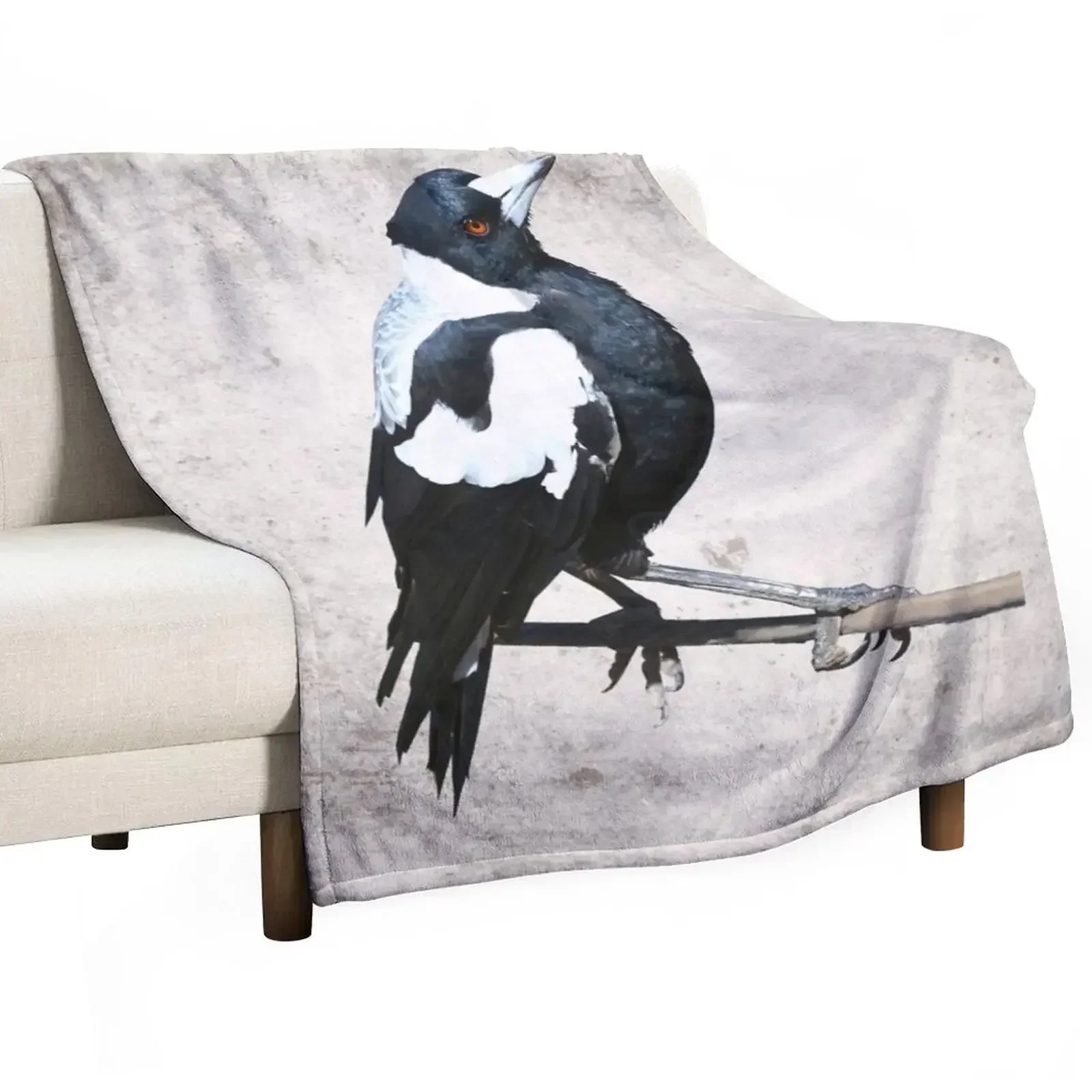 

New Australian Magpie Throw Blanket Furry Bed covers Shaggy Designers Blankets