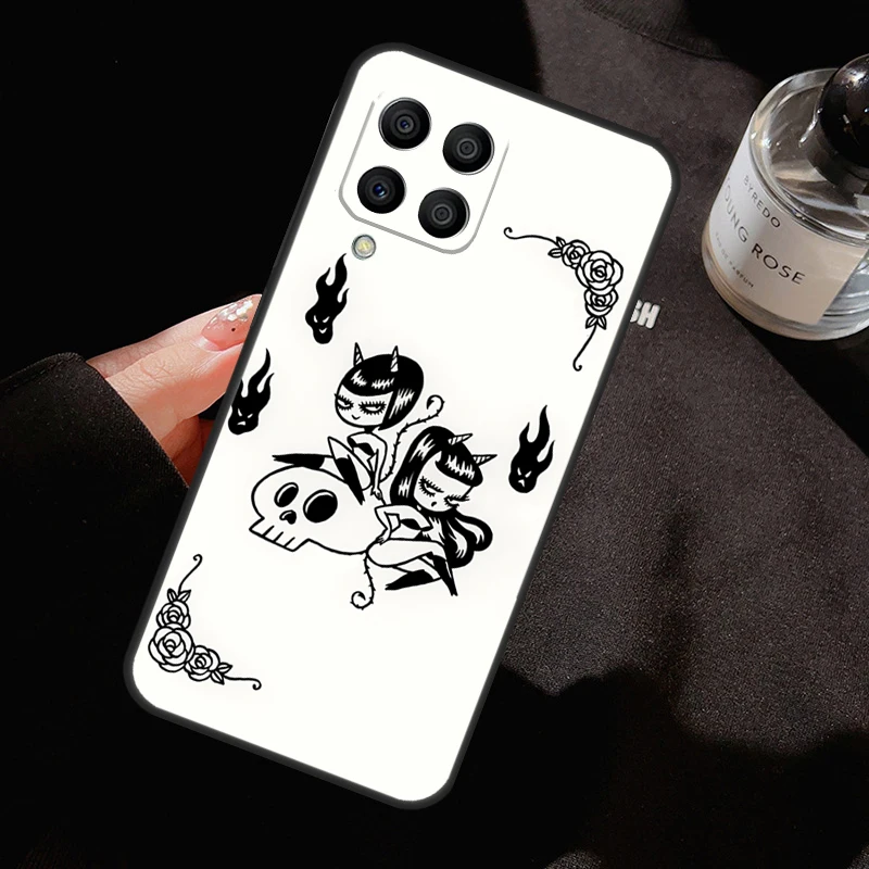 Nightmare Sassy Girl Monster Witch Case For Samsung Galaxy M12 M13 M14 M22 M32 M52 M11 M21 M31 M51 M33 M53 M20 M54 M34 Coque