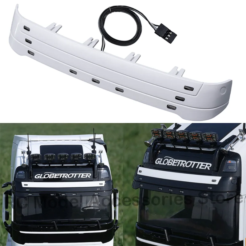 

LED 6V Plastic Simulation Sun Visor for 1/14 Tamiya RC Truck VOLVO FH16 XL750 56375 56360 56362 Model Car DIY Parts