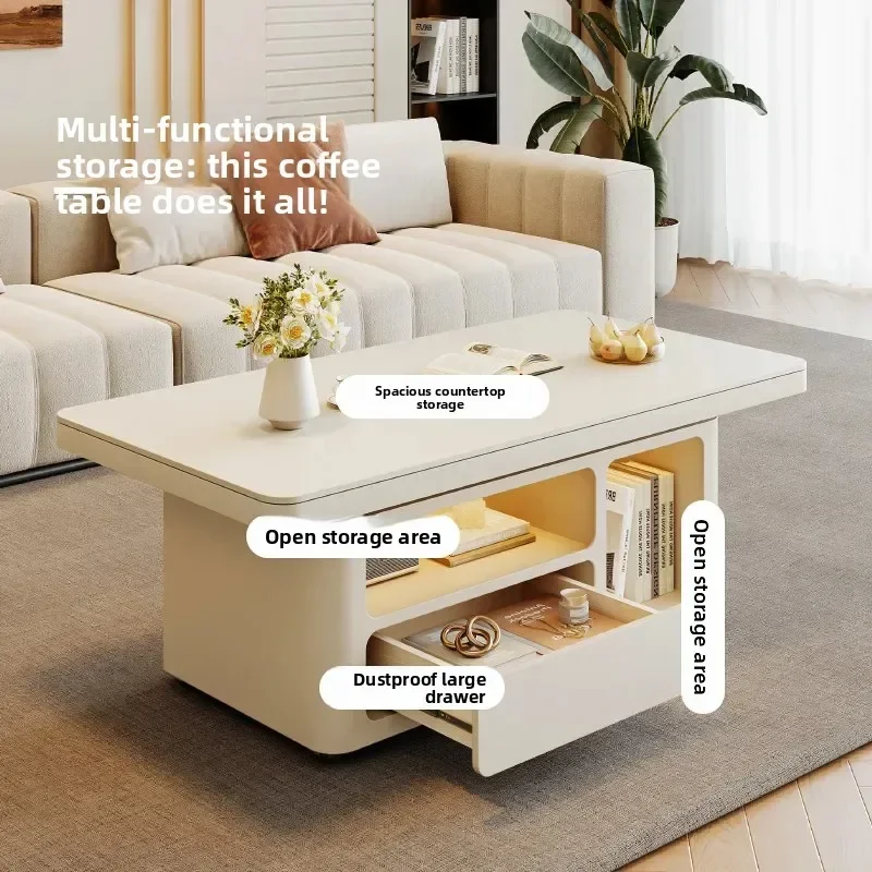 Cream Style Living Room Household Small Unit Light Luxury Removable Minimalist Coffee Table Tablex28