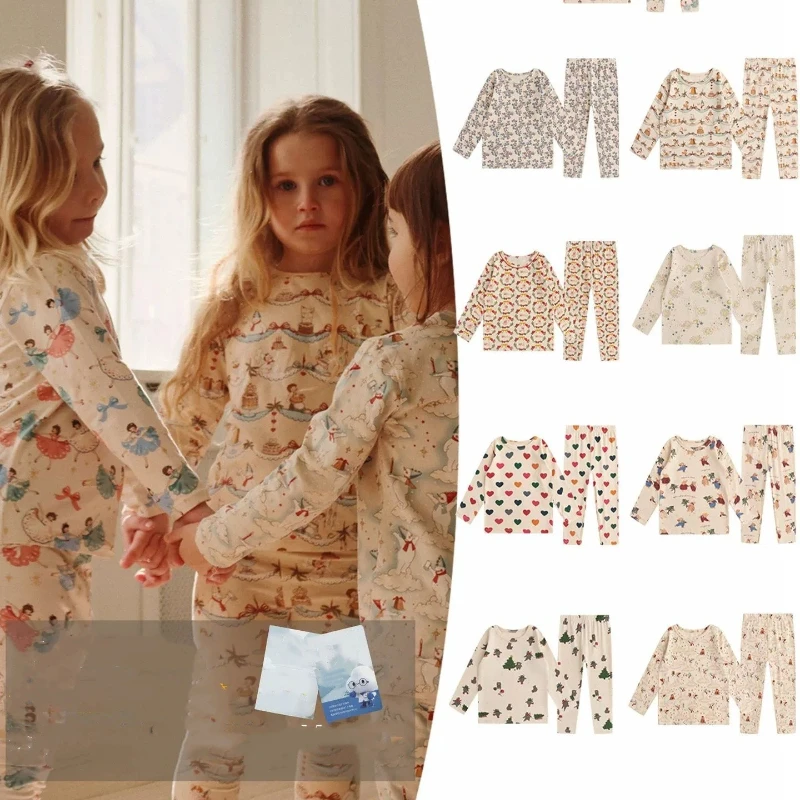 Ensembles de noël pour enfants, ensemble thermique pour enfants, sous-vêtements et pyjamas en coton doux, vêtements chauds pour la maison pour garçons/filles