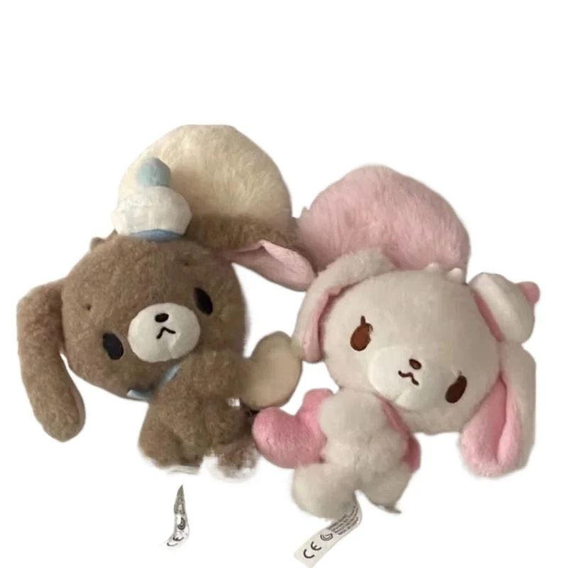 NEW Sugarbunnies Mascot Plush Keychain Shirousa Kurousa With Heart Cute Keychains Chain Keyring Keyholder Bag Pendant Toy Doll